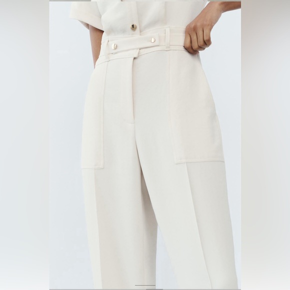 Zara Belted Jumpsuit With Gold Buttons. New With Tags. - Picture 5 of 11